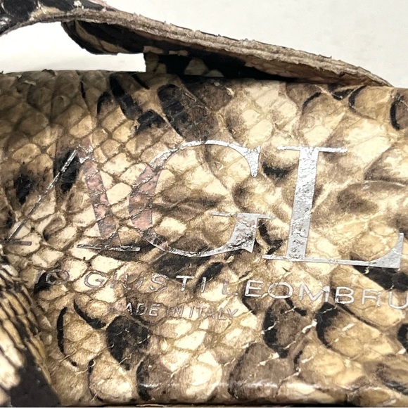 AGL Attilio Giusti Leombrum Leather Python Snake Print Sandal Women EU 40 US 9.5 - Picture 15 of 15